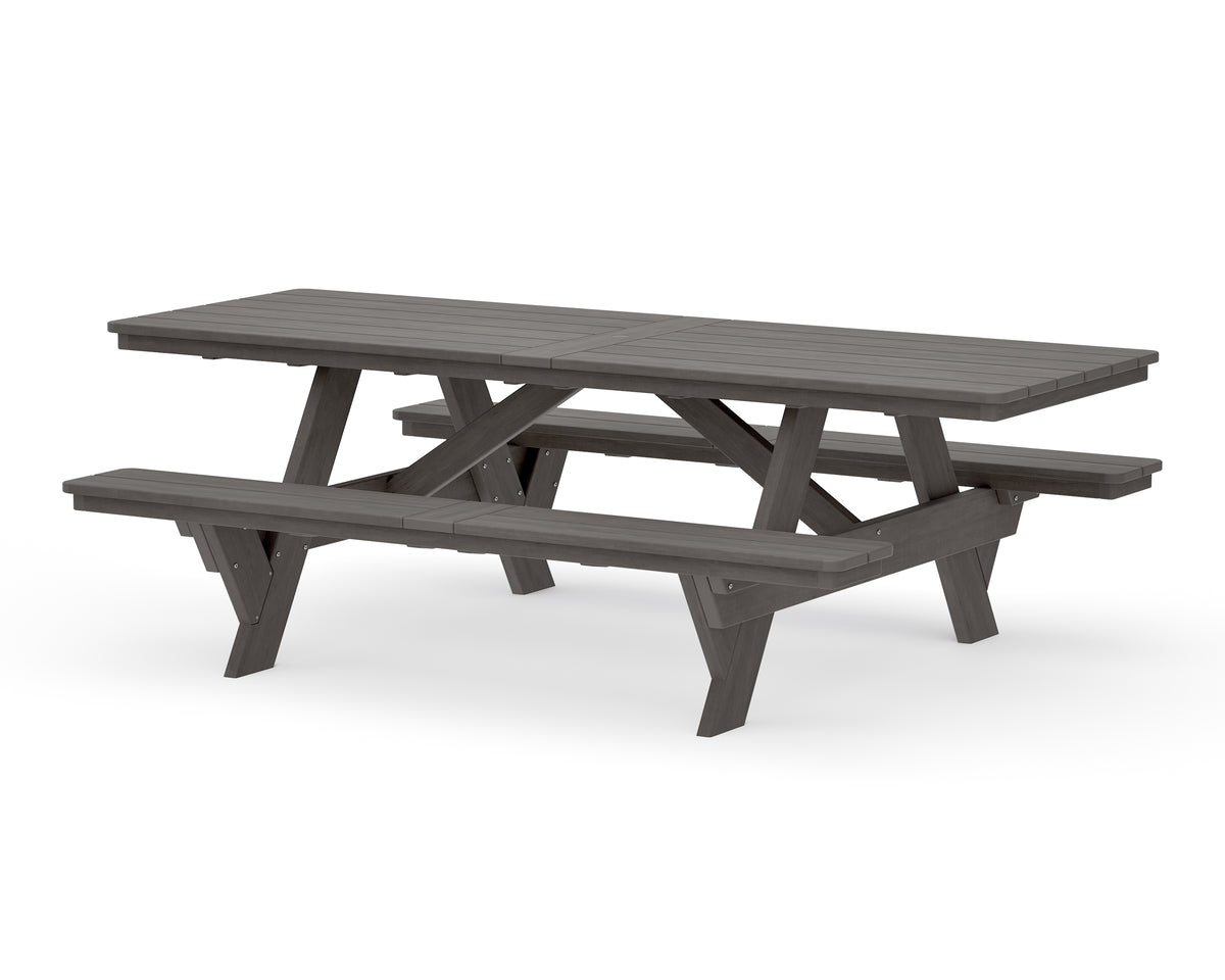 POLYWOOD Rockford 98” ADA Picnic Table in Driftwood