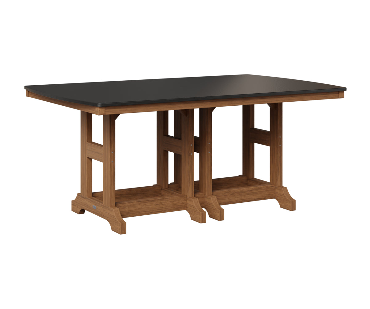 Berlin Gardens Garden Classic 44" x 72" Rectangular Table in Antique Mahogany, Hammered Black top