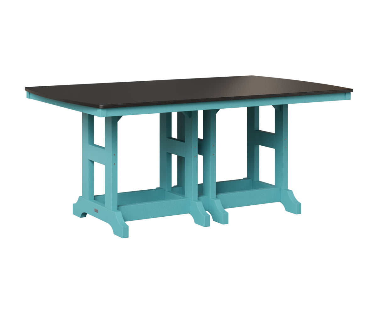 Berlin Gardens Garden Classic 44" x 72" Rectangular Table in Aruba Blue, Hammered Black top
