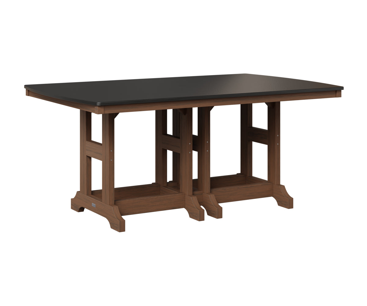 Berlin Gardens Garden Classic 44" x 72" Rectangular Table in Brazilian Walnut, Hammered Black top