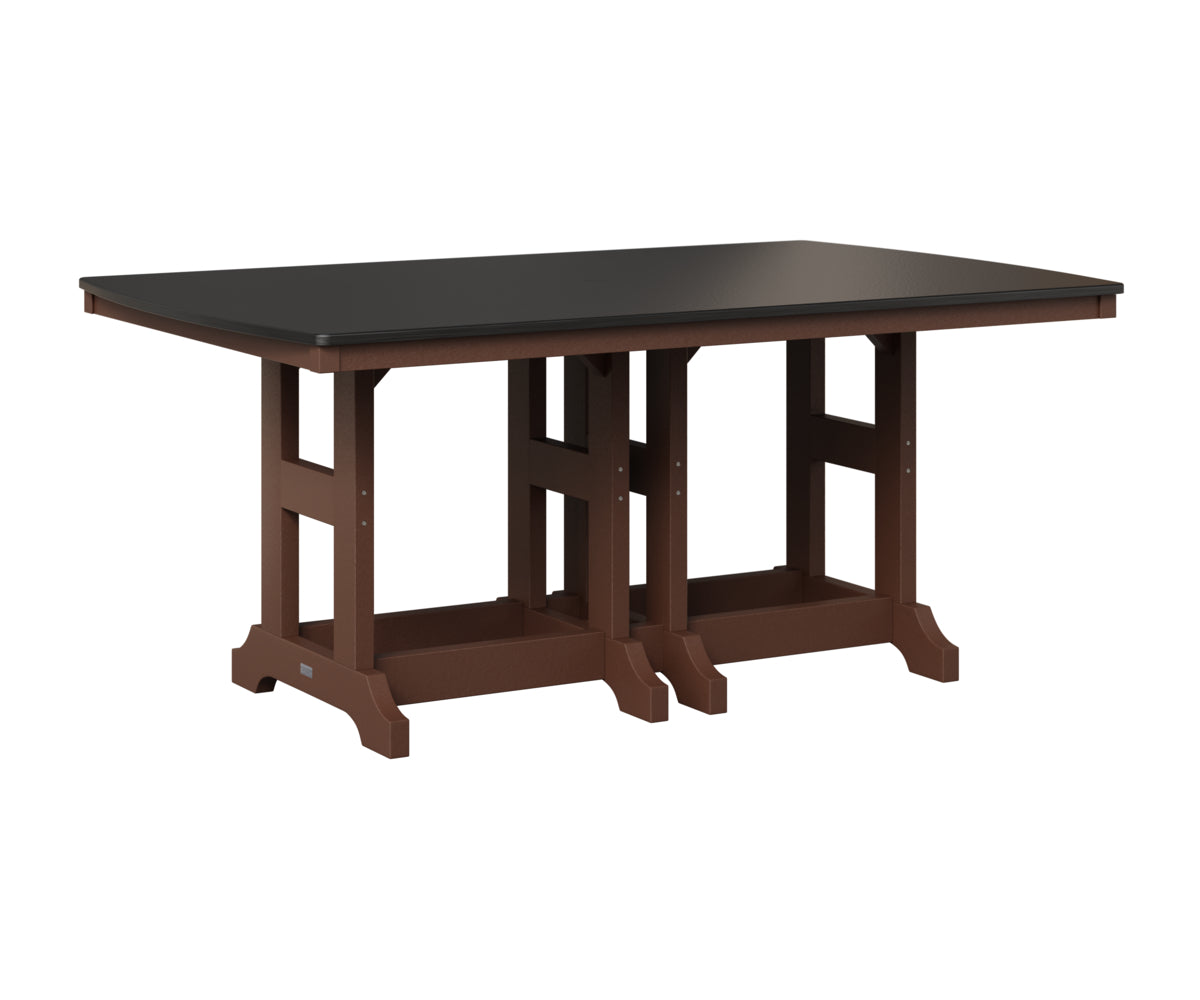 Berlin Gardens Garden Classic 44" x 72" Rectangular Table in Chocolate Brown, Hammered Black top
