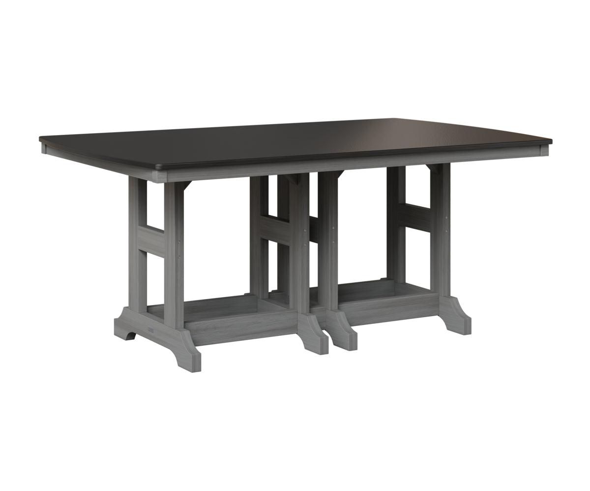 Berlin Gardens Garden Classic 44" x 72" Rectangular Table in Driftwood Gray, Hammered Black top