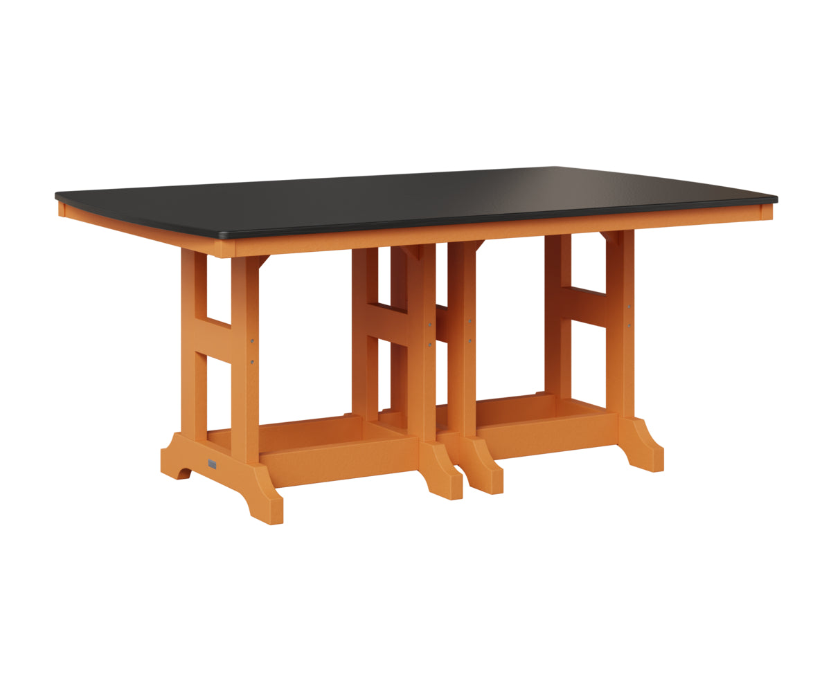 Berlin Gardens Garden Classic 44" x 72" Rectangular Table in Mango Orange, Hammered Black top