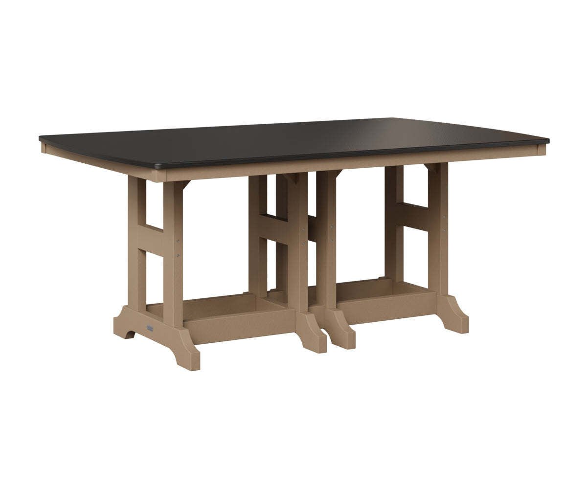 Berlin Gardens Garden Classic 44" x 72" Rectangular Table in Weatherwood, Hammered Black top
