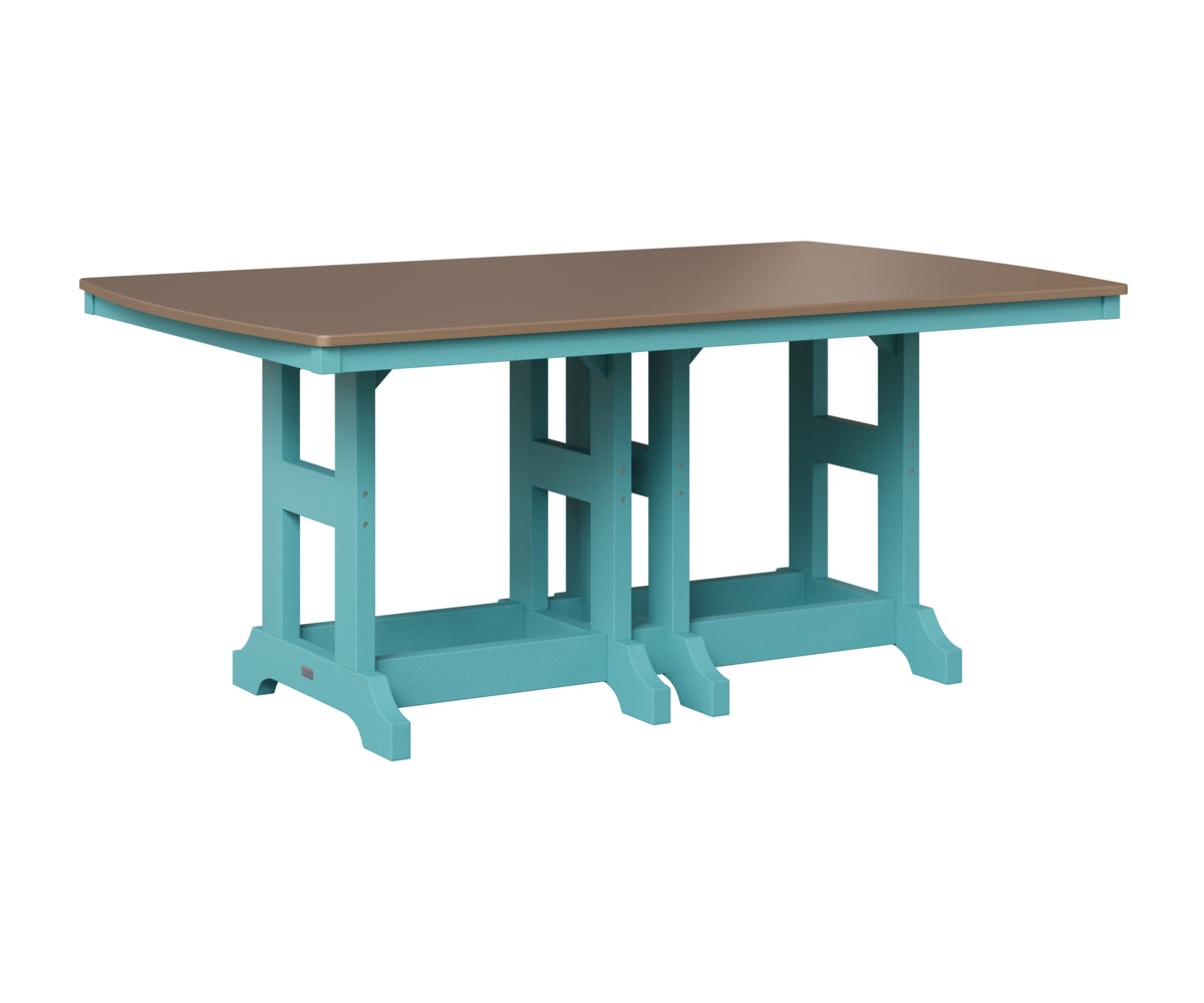 Berlin Gardens Garden Classic 44" x 72" Rectangular Table in Aruba Blue, Hammered Bronze top