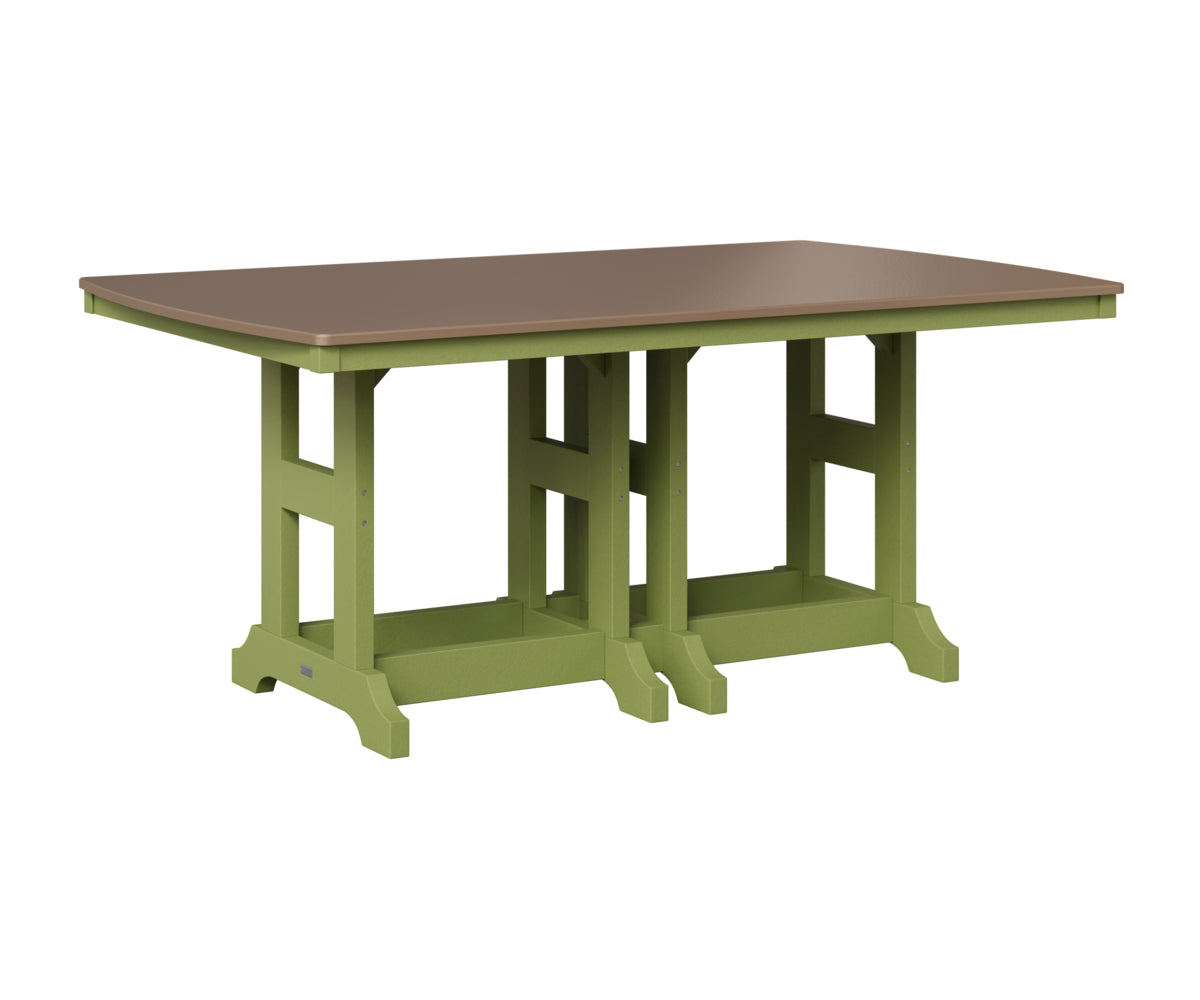 Berlin Gardens Garden Classic 44" x 72" Rectangular Table in Kiwi Green, Hammered Bronze top