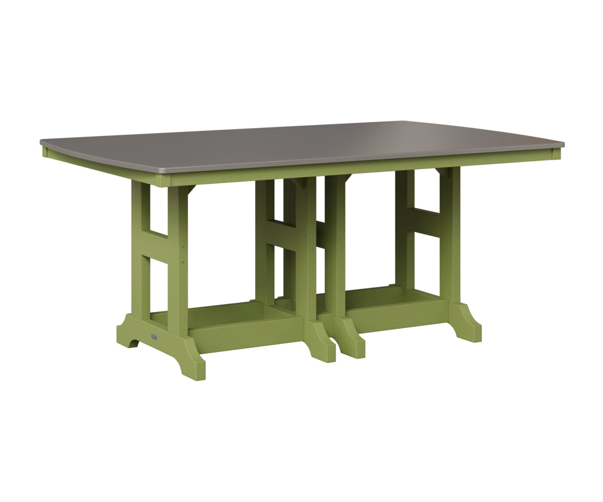 Berlin Gardens Garden Classic 44" x 72" Rectangular Table in Kiwi Green, Hammered Stainless top