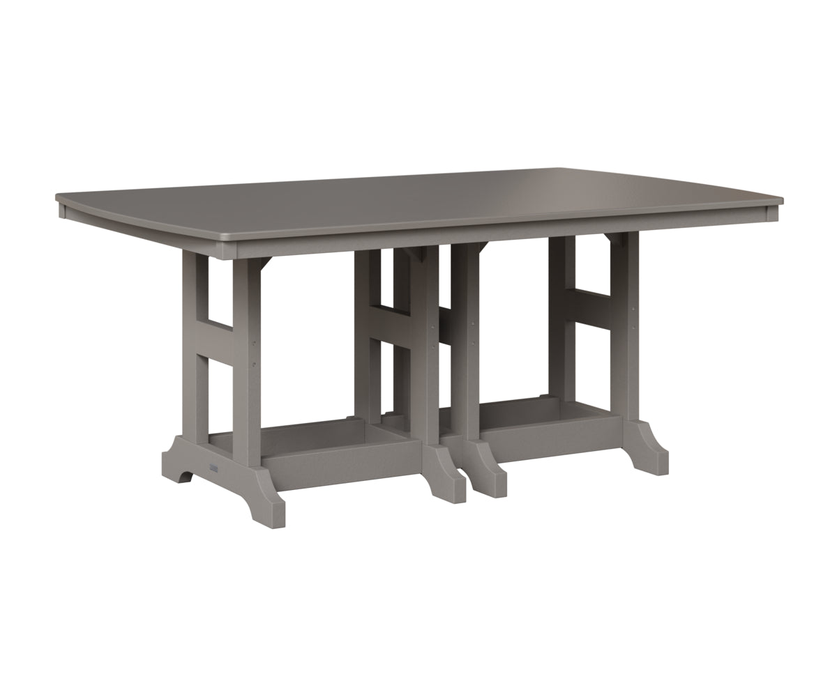 Berlin Gardens Garden Classic 44" x 72" Rectangular Table in Light Gray, Hammered Stainless top