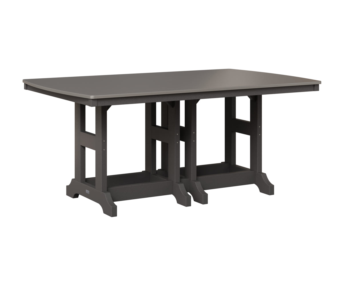 Berlin Gardens Garden Classic 44" x 72" Rectangular Table in Smoke Gray, Hammered Stainless top