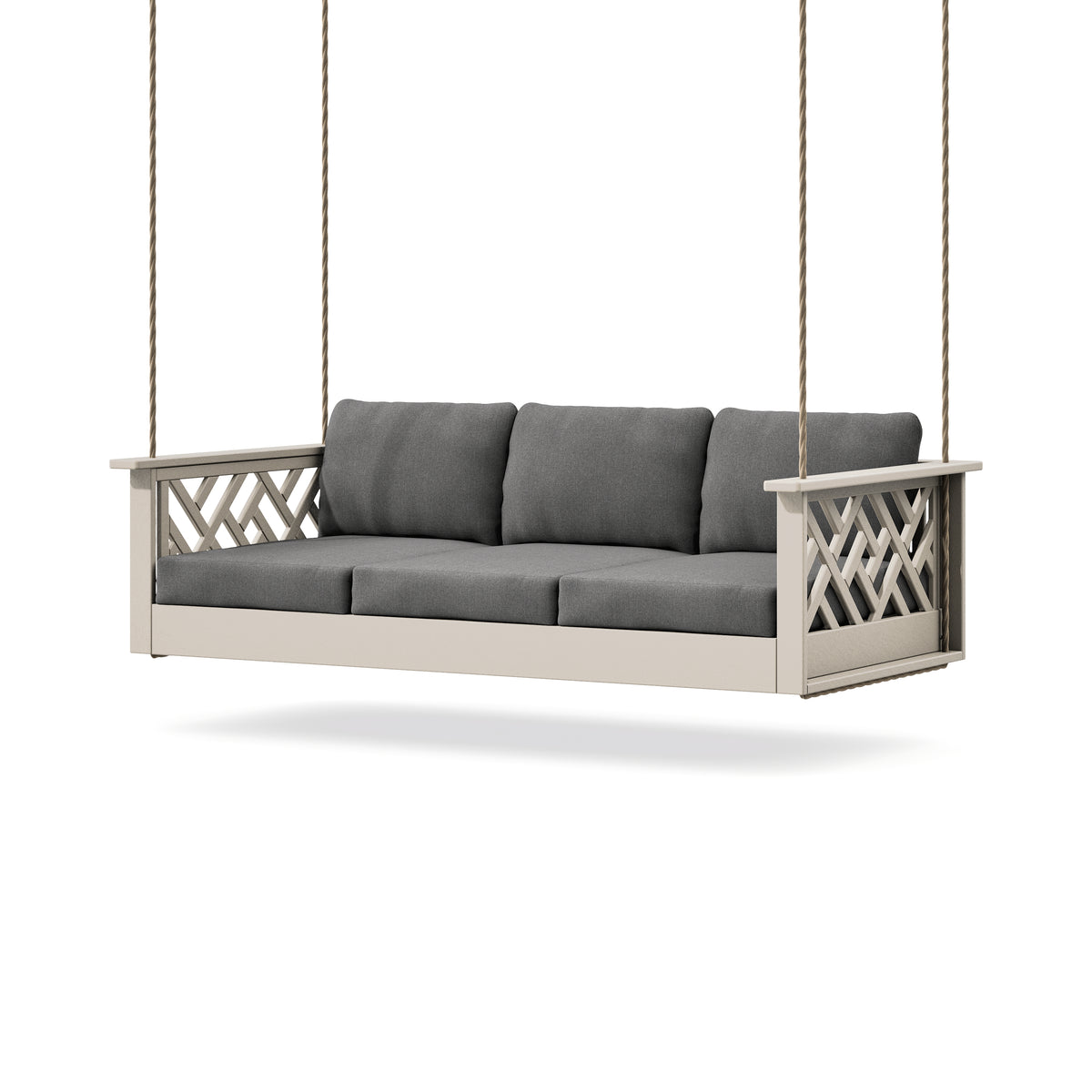 POLYWOOD Chippendale Daybed Swing in Sand / Ash Charcoal