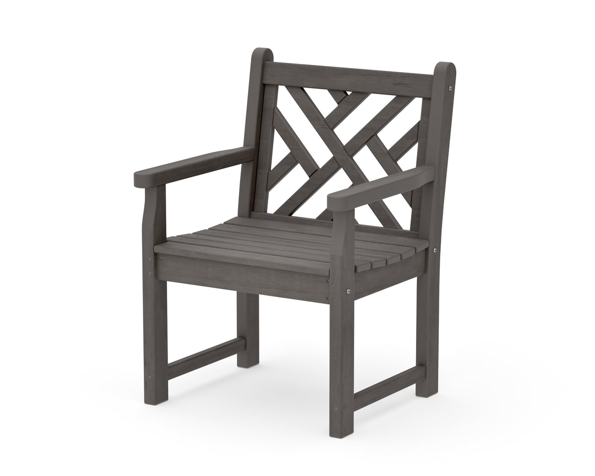 POLYWOOD Chippendale Garden Arm Chair in Driftwood