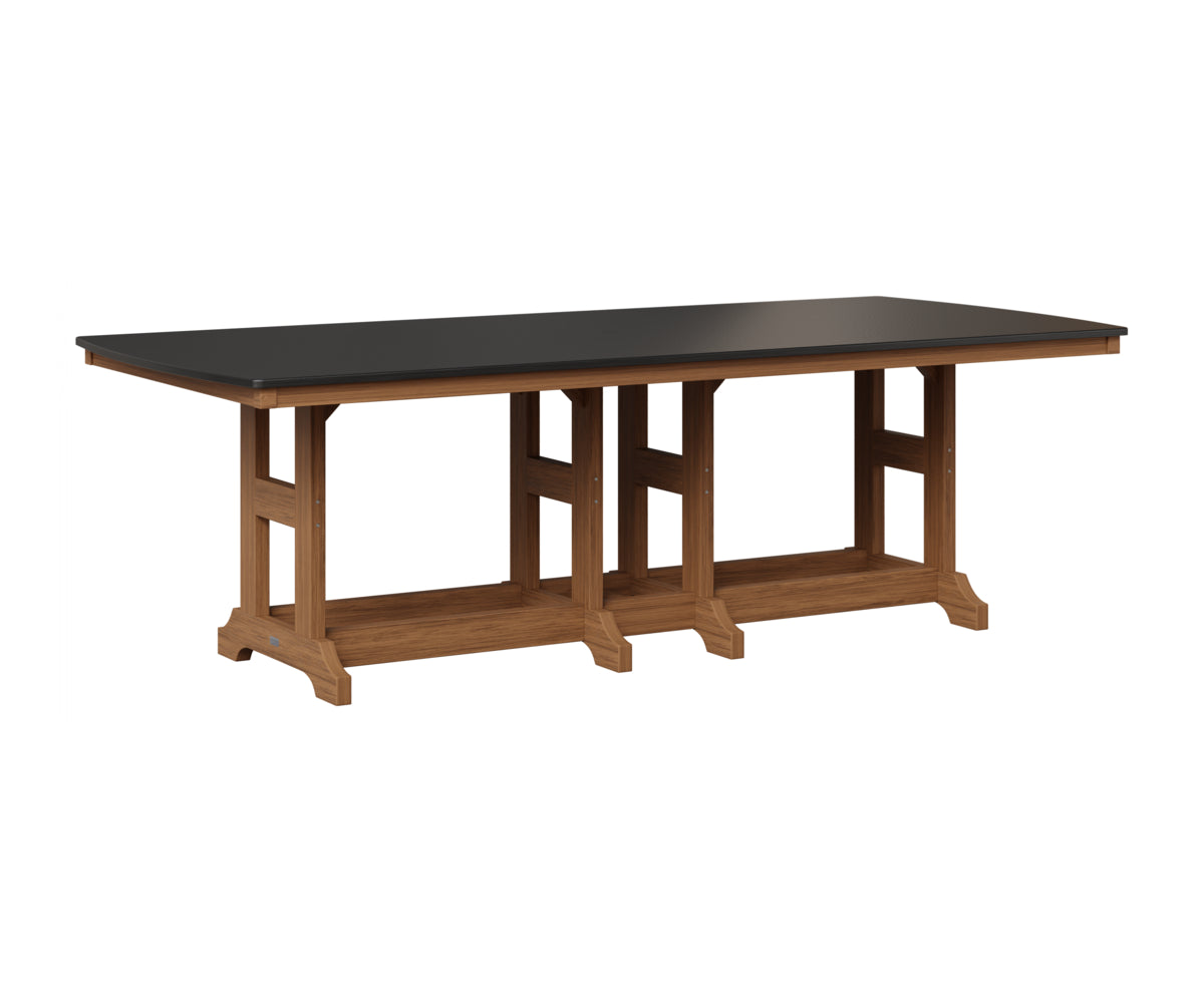 Berlin Gardens Garden Classic 44" x 96" Rectangular Table in Antique Mahogany, Hammered Black top