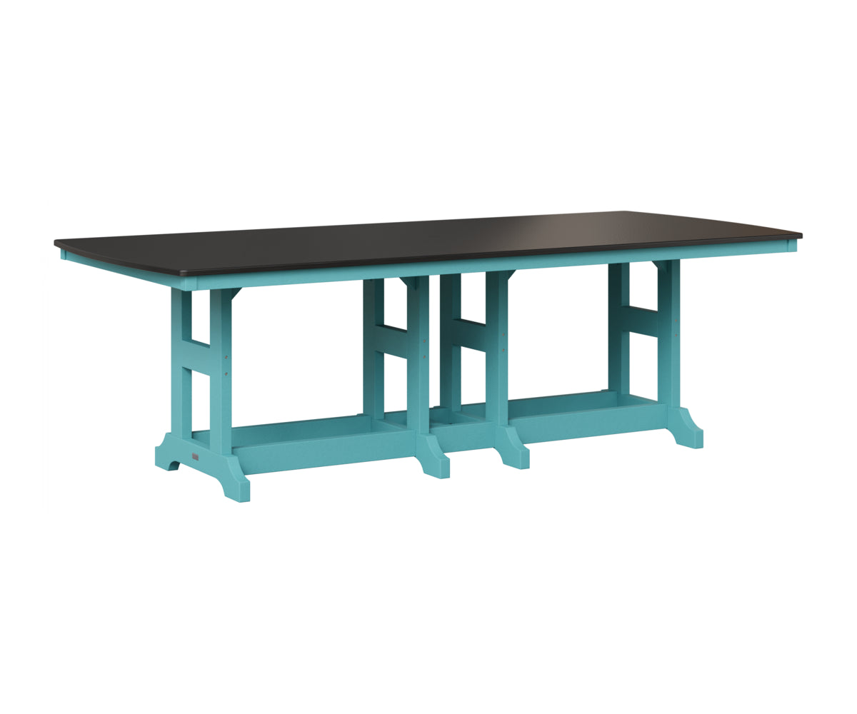 Berlin Gardens Garden Classic 44" x 96" Rectangular Table in Aruba Blue, Hammered Black top