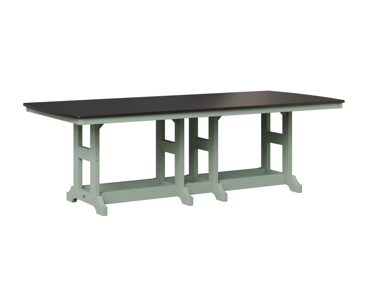 Berlin Gardens Garden Classic 44" x 96" Rectangular Table in Sea Foam, Hammered Black top