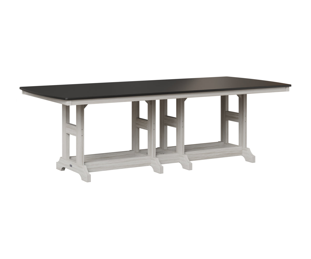 Berlin Gardens Garden Classic 44" x 96" Rectangular Table in Seashell, Hammered Black top