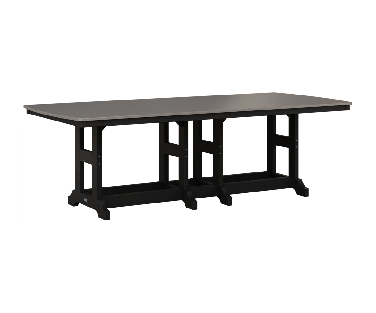 Berlin Gardens Garden Classic 44" x 96" Rectangular Table in Black, Hammered Stainless top