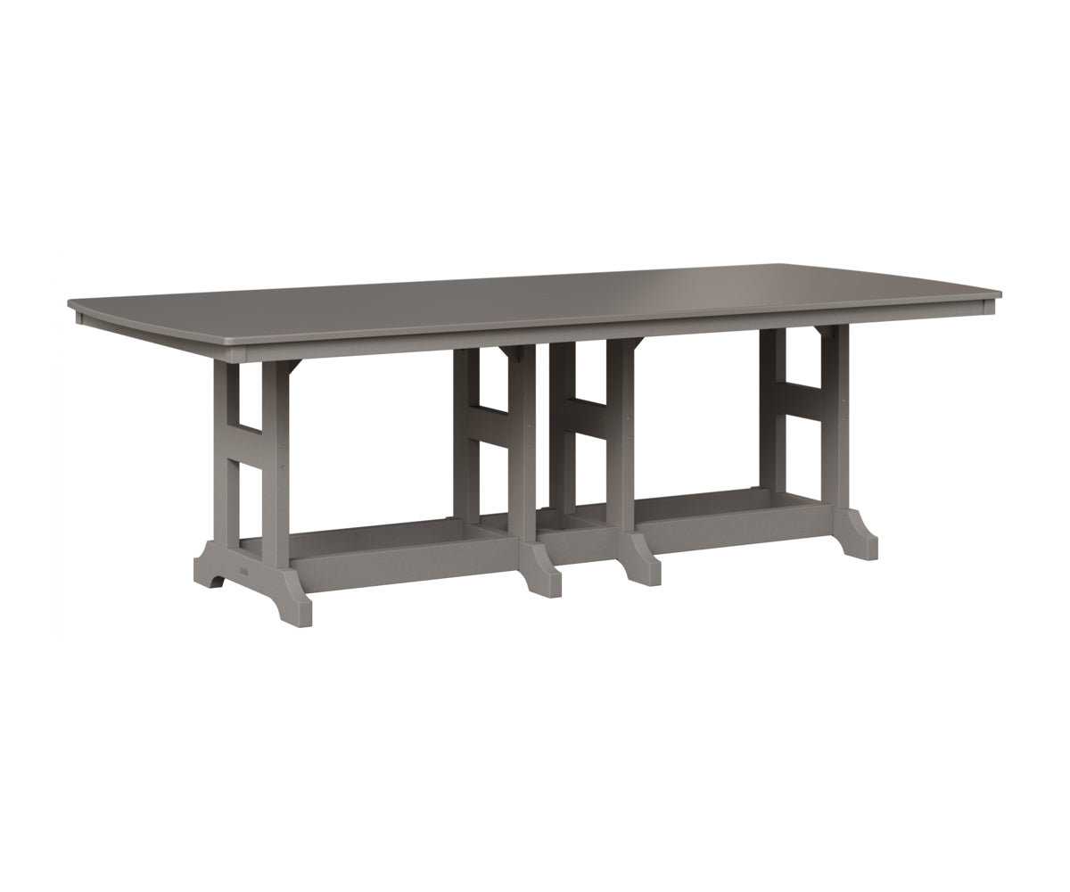 Berlin Gardens Garden Classic 44" x 96" Rectangular Table in Light Gray, Hammered Stainless top