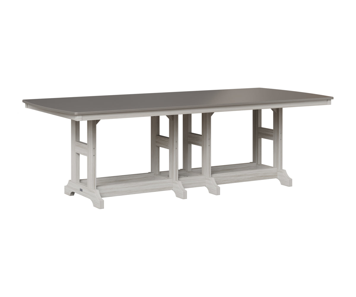Berlin Gardens Garden Classic 44" x 96" Rectangular Table in Seashell, Hammered Stainless top