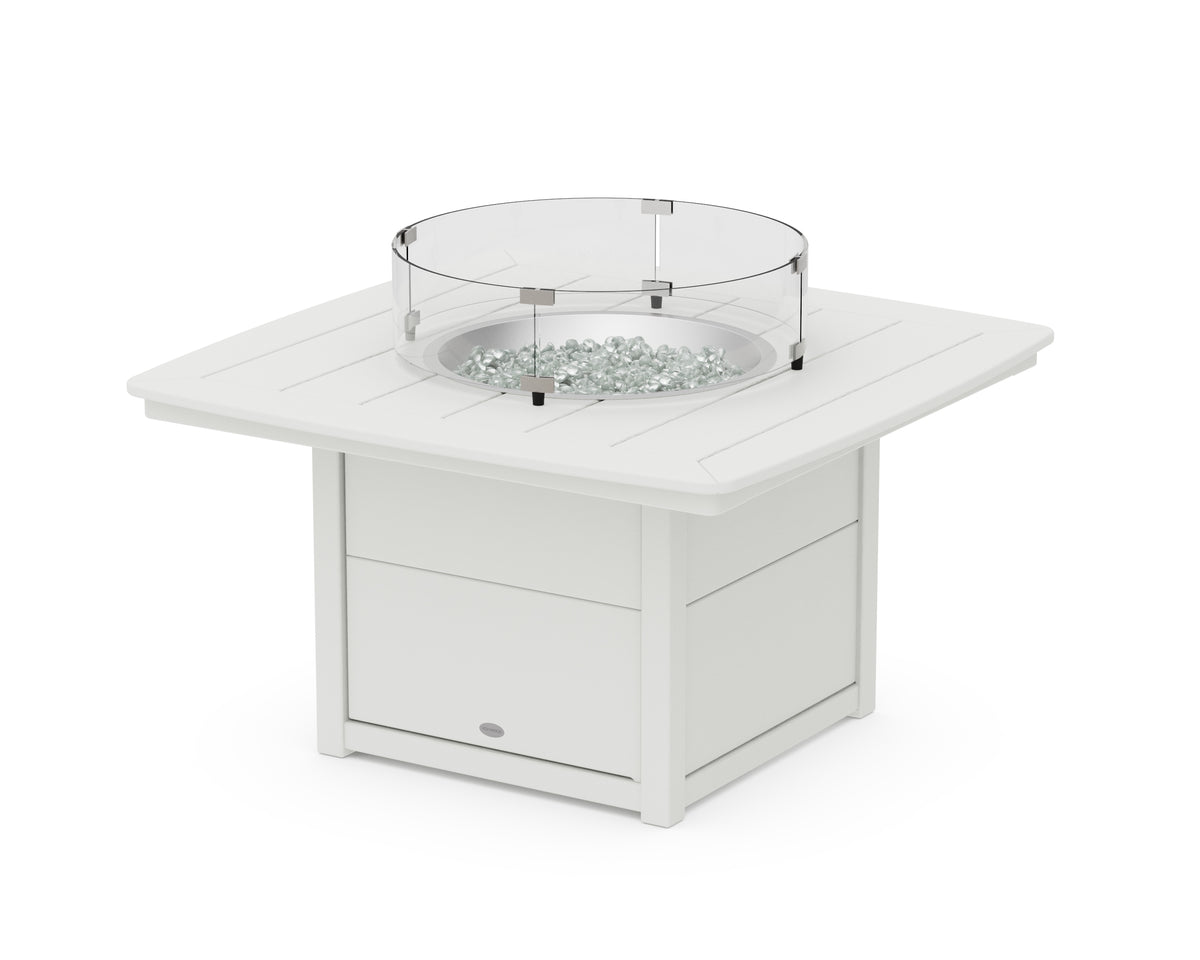 POLYWOOD Nautical 42" Fire Pit Table in Vintage White