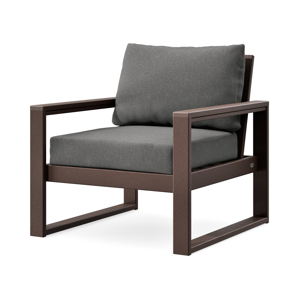 POLYWOOD EDGE Club Chair in Mahogany / Ash Charcoal