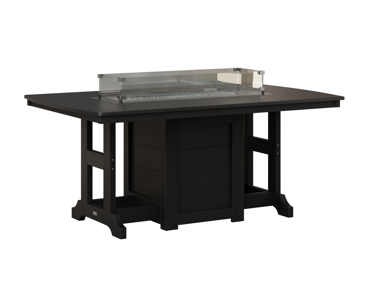 Berlin Gardens Garden Classic 44" x 72" Rectangular Fire Table in Black, Hammered Black top