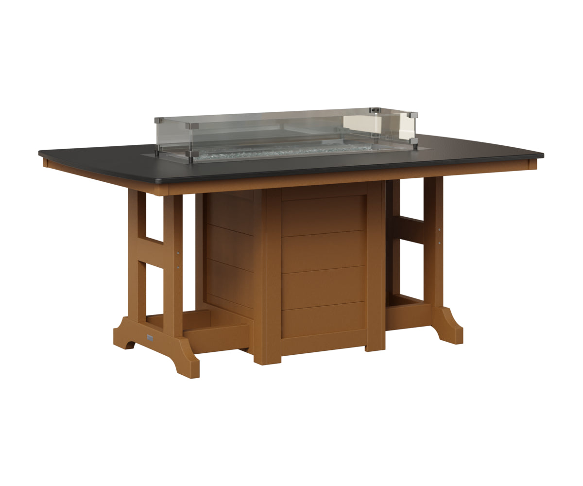 Berlin Gardens Garden Classic 44" x 72" Rectangular Fire Table in Cedar, Hammered Black top