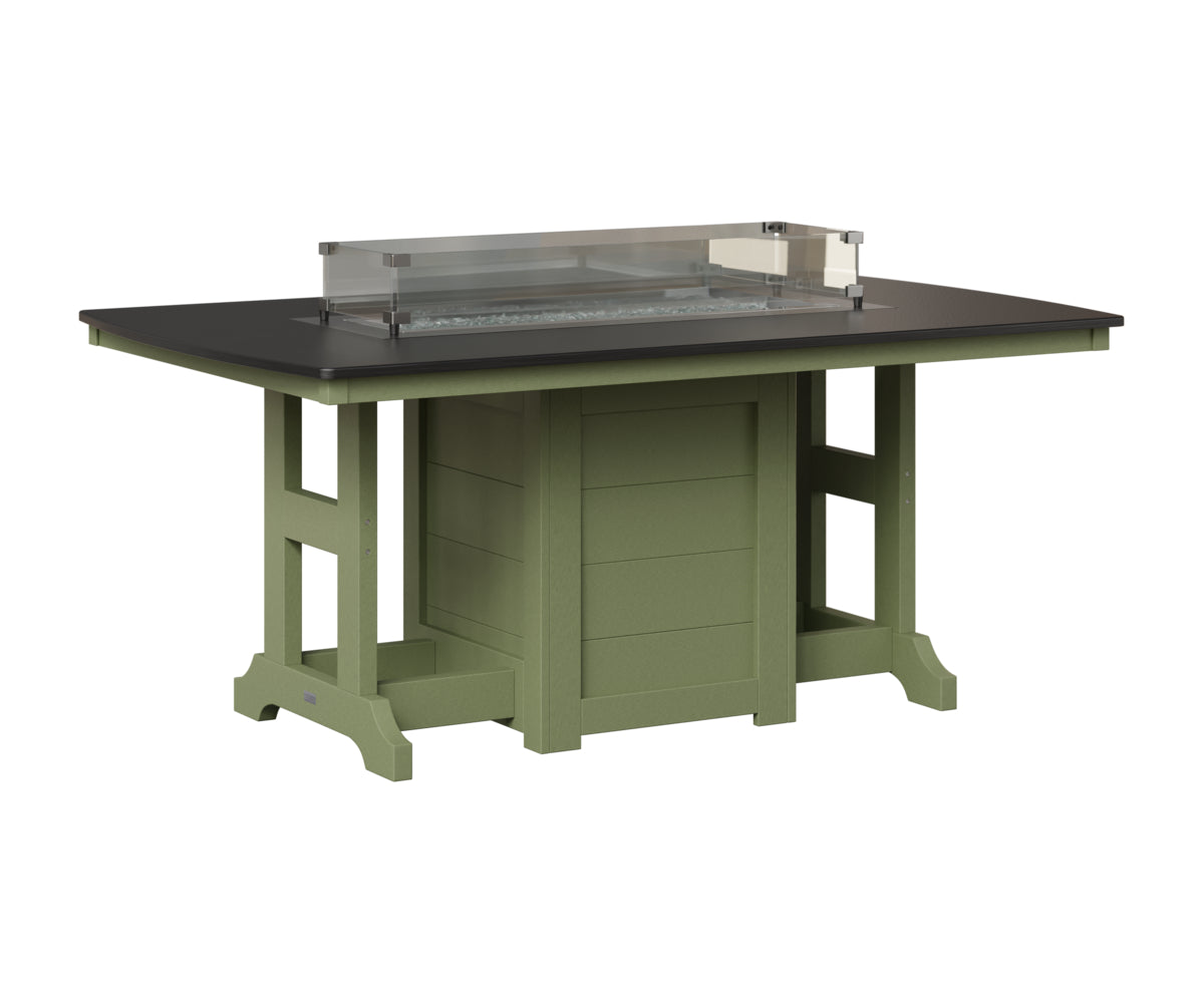 Berlin Gardens Garden Classic 44" x 72" Rectangular Fire Table in Sage, Hammered Black top