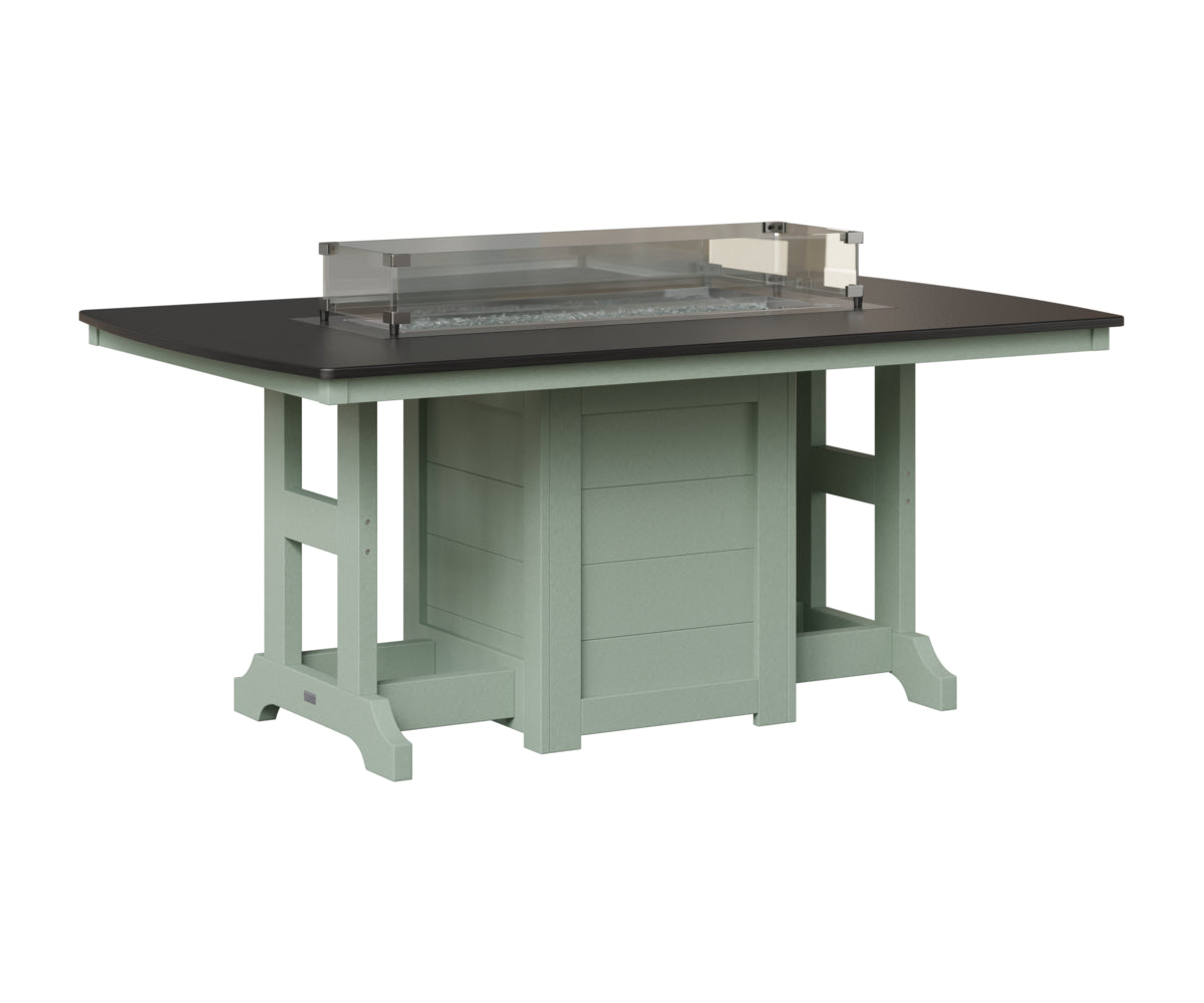 Berlin Gardens Garden Classic 44" x 72" Rectangular Fire Table in Sea Foam, Hammered Black top