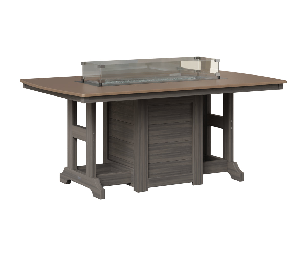 Berlin Gardens Garden Classic 44" x 72" Rectangular Fire Table in Coastal Gray, Hammered Bronze top
