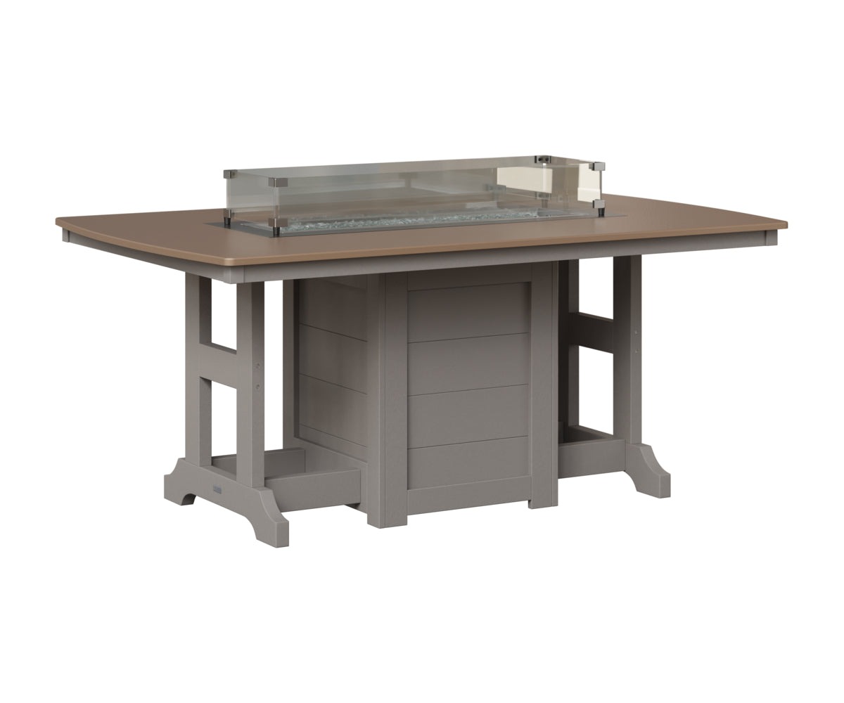 Berlin Gardens Garden Classic 44" x 72" Rectangular Fire Table in Light Gray, Hammered Bronze top