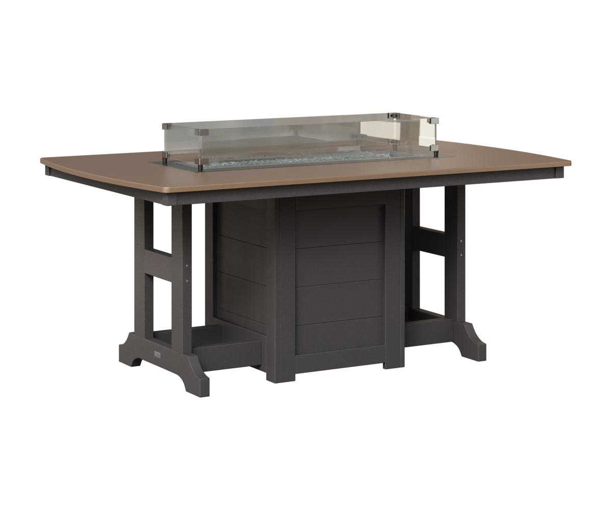 Berlin Gardens Garden Classic 44" x 72" Rectangular Fire Table in Smoke Gray, Hammered Bronze top