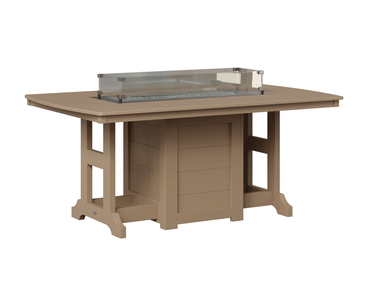 Berlin Gardens Garden Classic 44" x 72" Rectangular Fire Table in Weatherwood