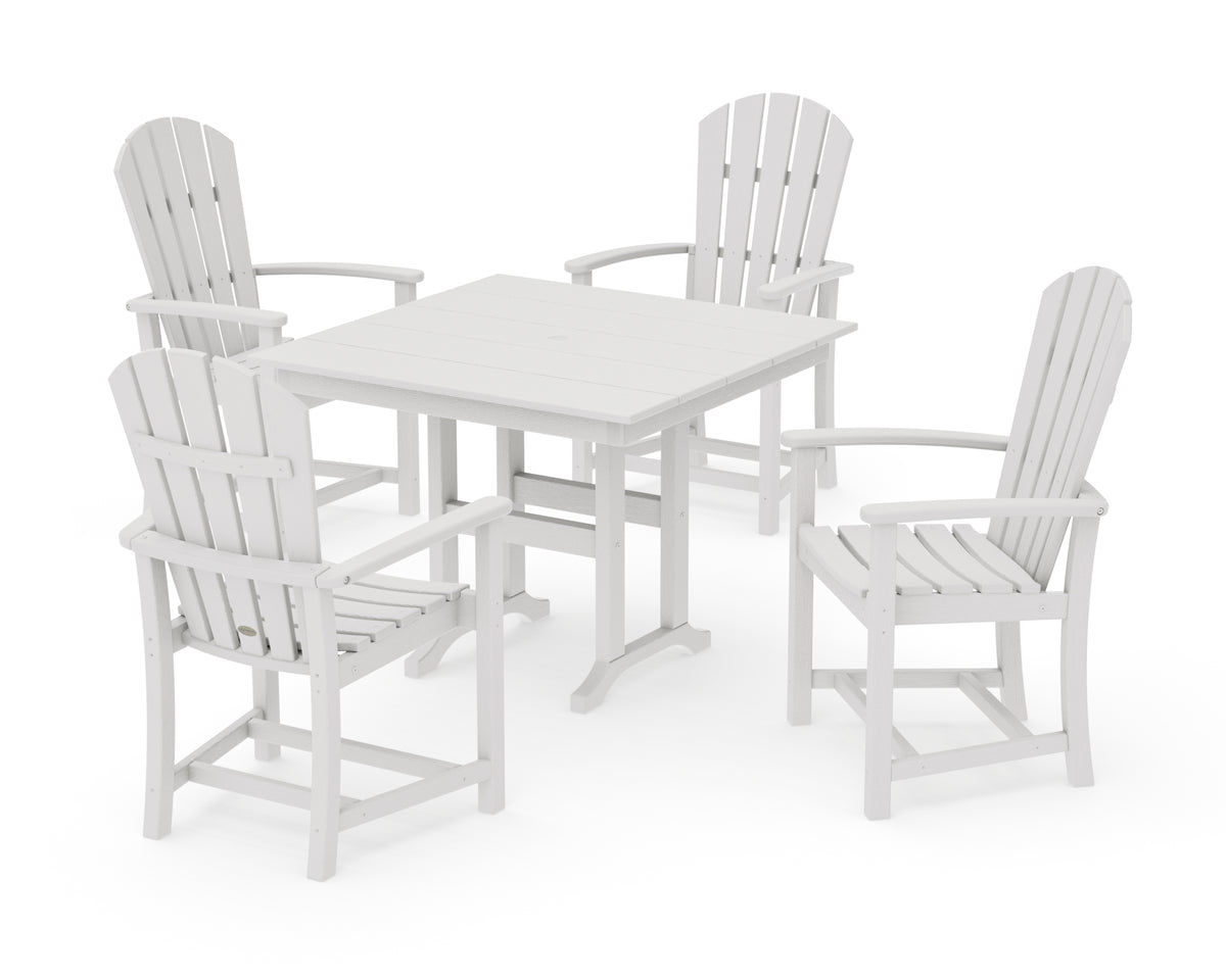 POLYWOOD Palm Coast 5-Piece Farmhouse Dining Set in Vintage White