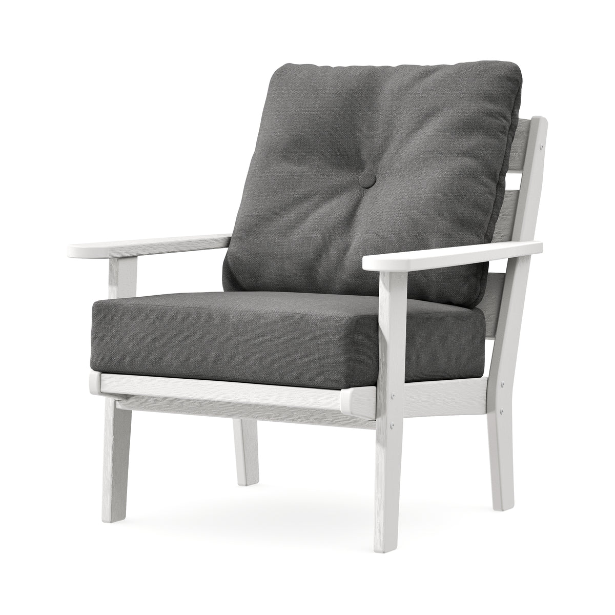 POLYWOOD Lakeside Deep Seating Chair in Vintage White / Ash Charcoal