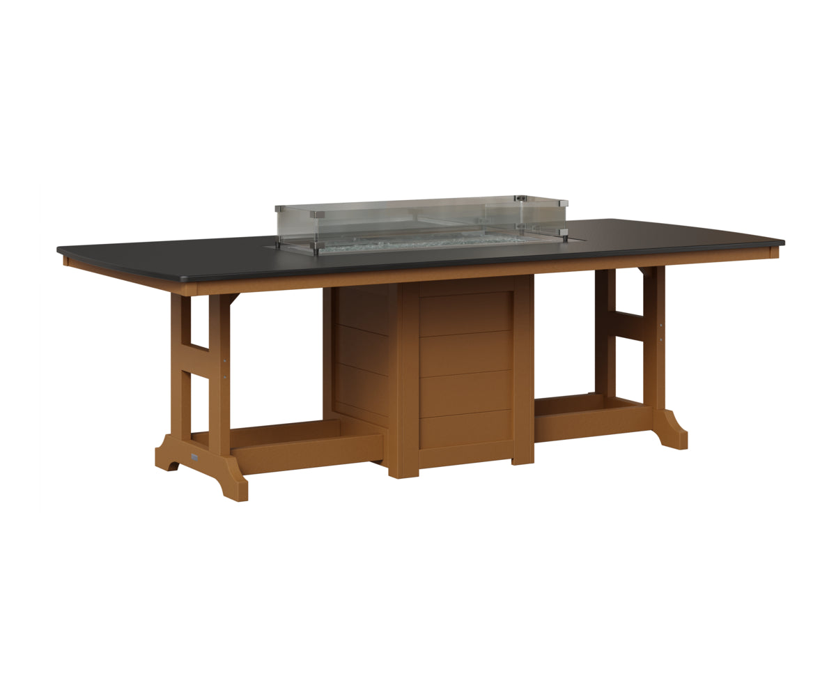 Berlin Gardens Garden Classic 44" x 96" Rectangular Fire Table in Cedar, Hammered Black top