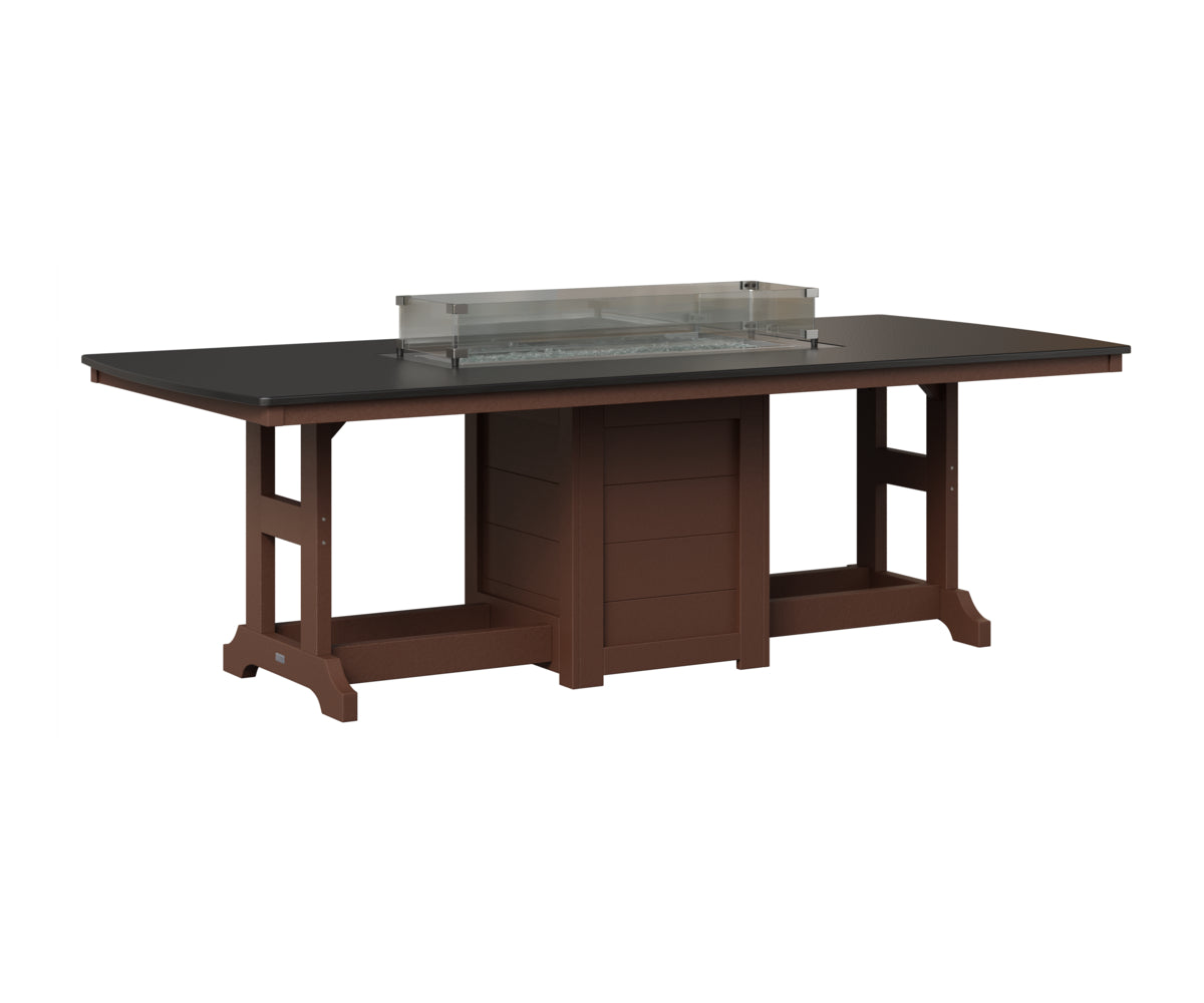 Berlin Gardens Garden Classic 44" x 96" Rectangular Fire Table in Chocolate Brown, Hammered Black top