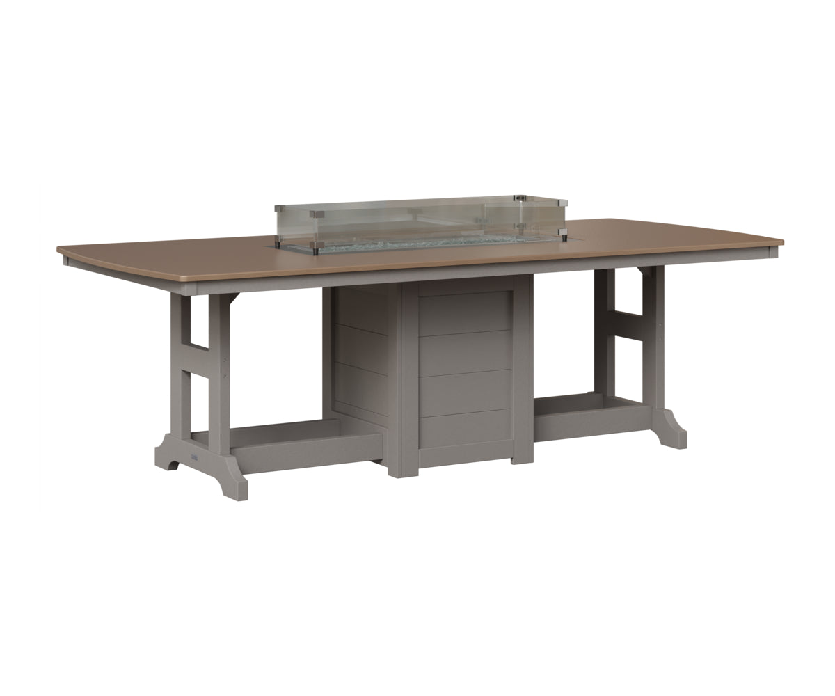Berlin Gardens Garden Classic 44" x 96" Rectangular Fire Table in Light Gray, Hammered Bronze top