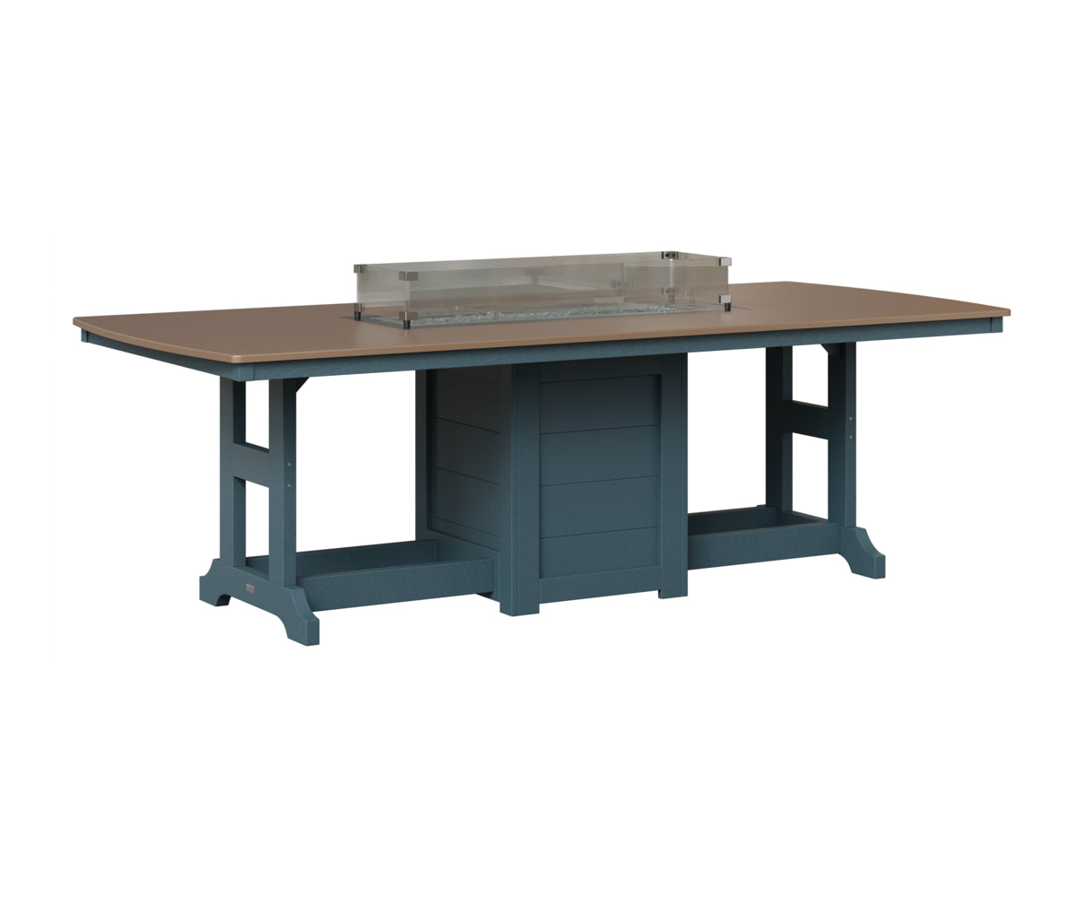 Berlin Gardens Garden Classic 44" x 96" Rectangular Fire Table in Slate, Hammered Bronze top