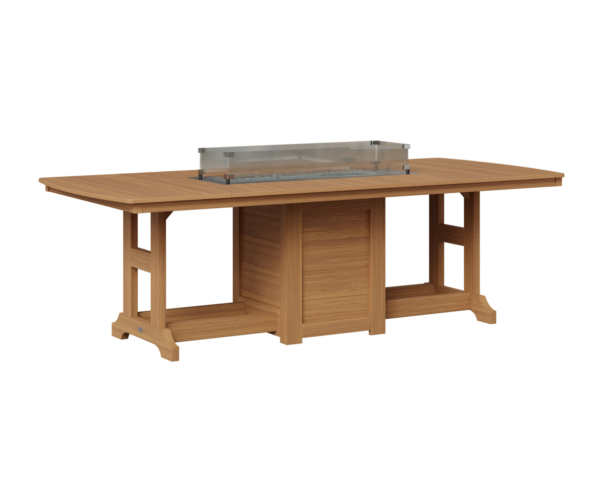 Berlin Gardens Garden Classic 44" x 96" Rectangular Fire Table in Natural Teak