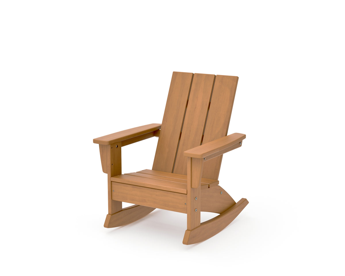 POLYWOOD Kids Modern Adirondack Rocking Chair in Natural