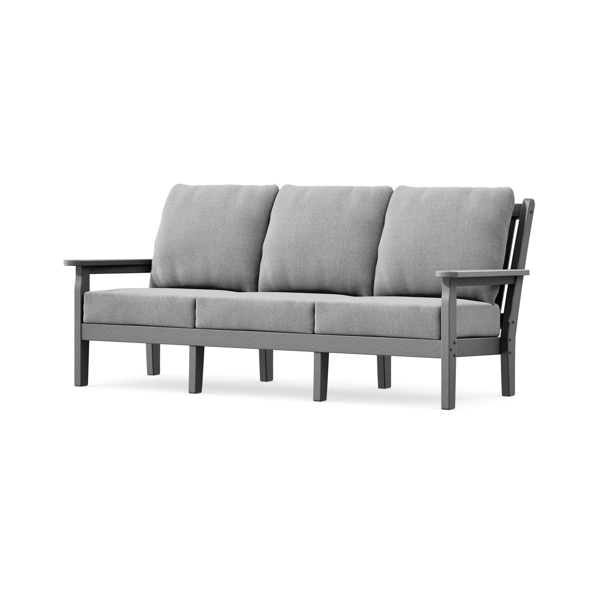 POLYWOOD Chippendale Deep Seating Sofa in Slate Grey / Grey Mist