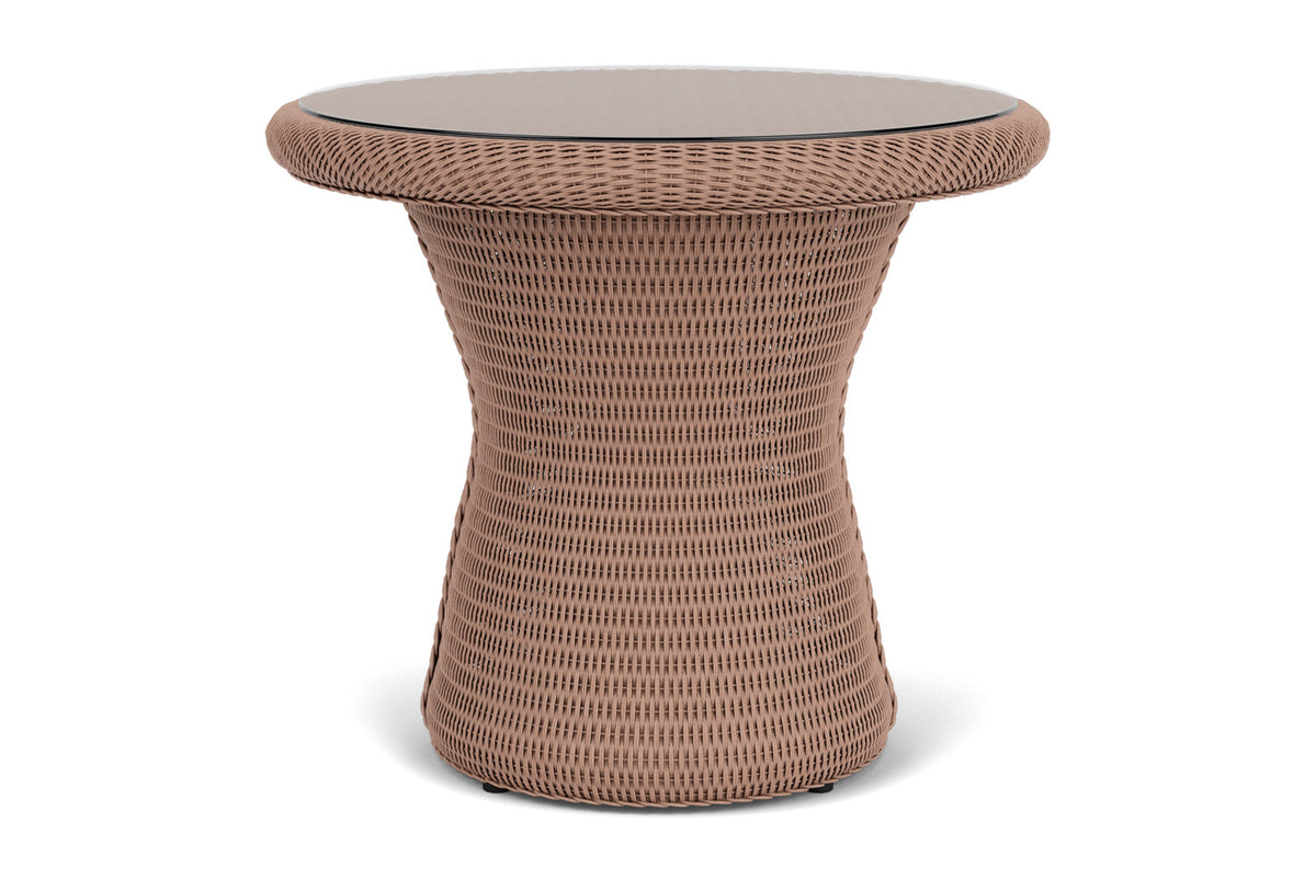 Lloyd Flanders Lloyd Loom 24" Round End Table – 2x2 Weave in Rosewood
