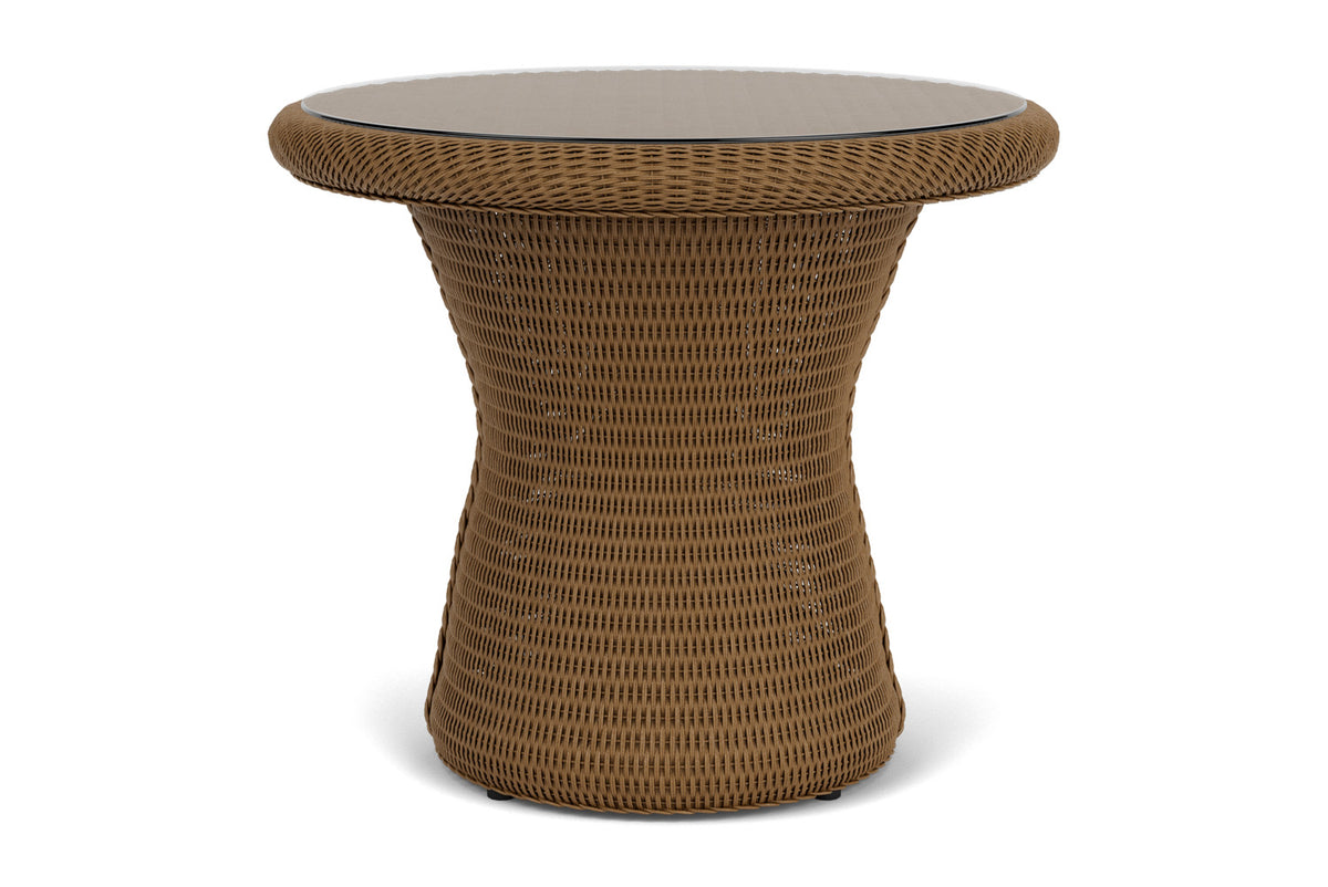 Lloyd Flanders Lloyd Loom 24" Round End Table – 2x2 Weave in Hickory