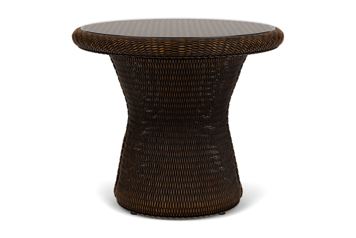 Lloyd Flanders Lloyd Loom 24" Round End Table – 2x2 Weave in Mink
