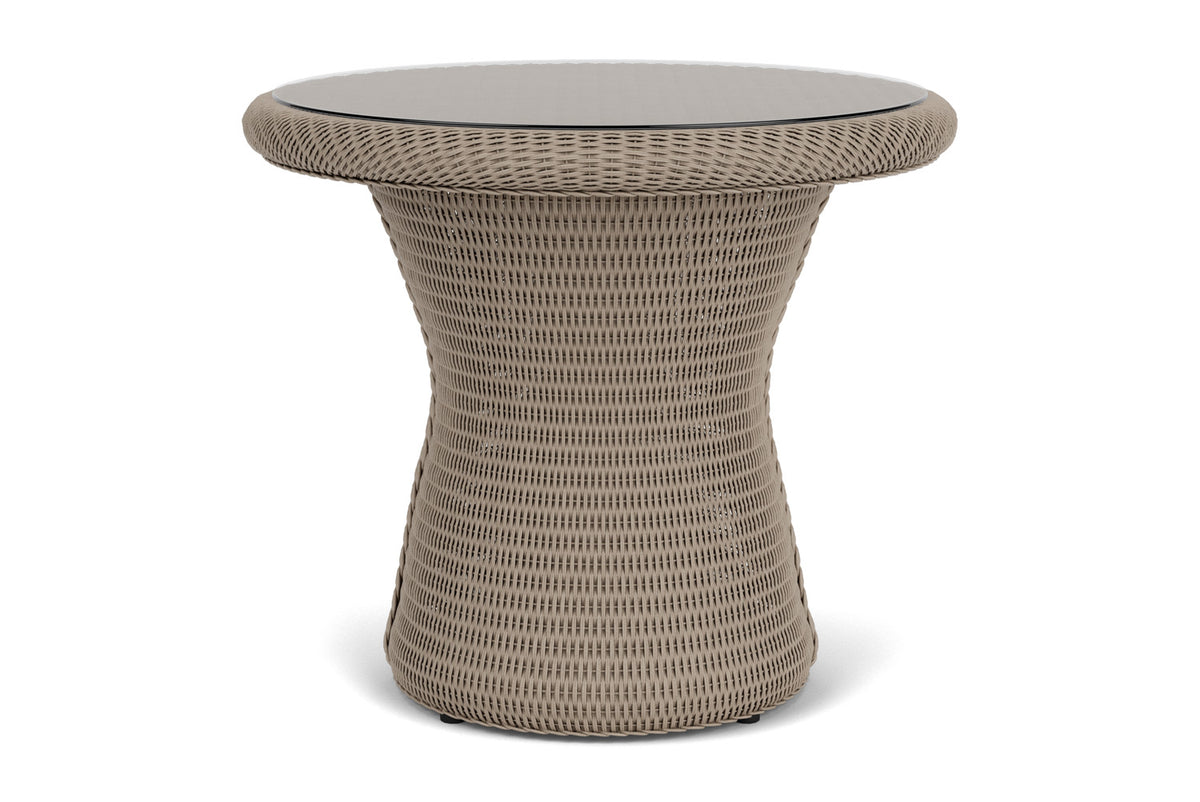 Lloyd Flanders Lloyd Loom 24" Round End Table – 2x2 Weave in French Beige