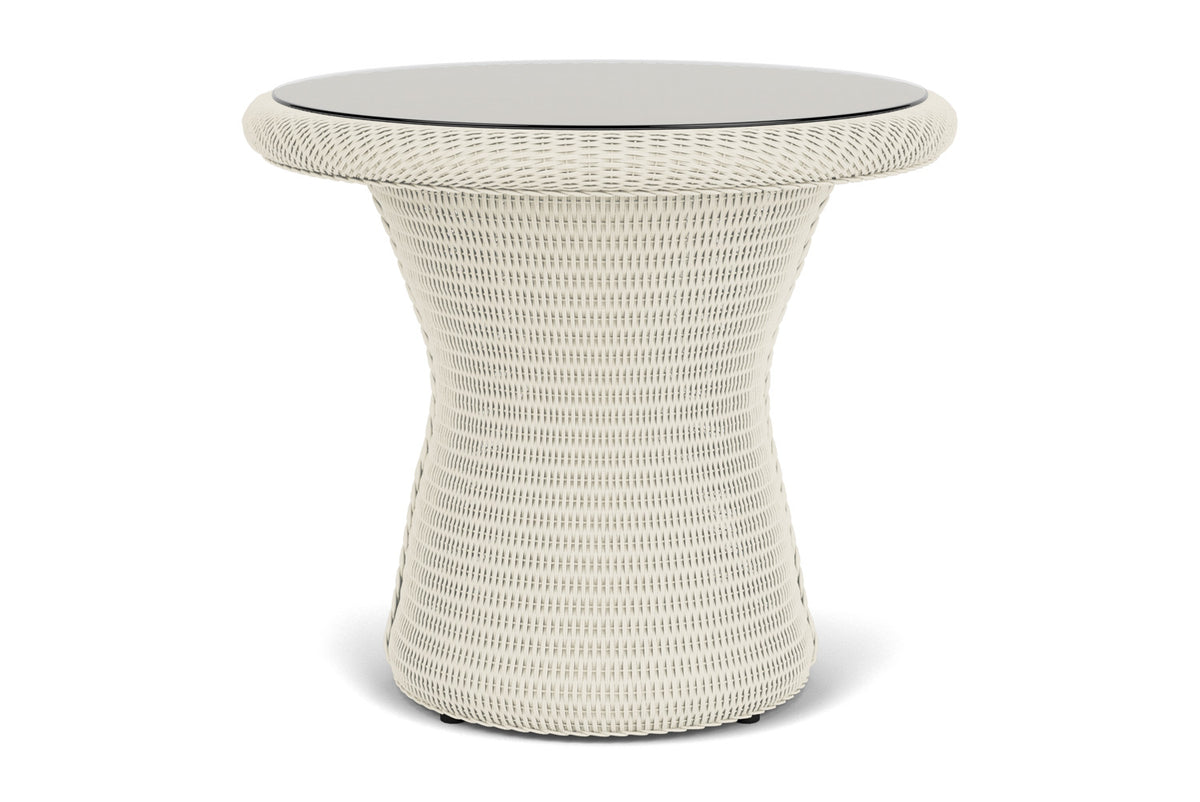 Lloyd Flanders Lloyd Loom 24" Round End Table – 2x2 Weave in Ivory
