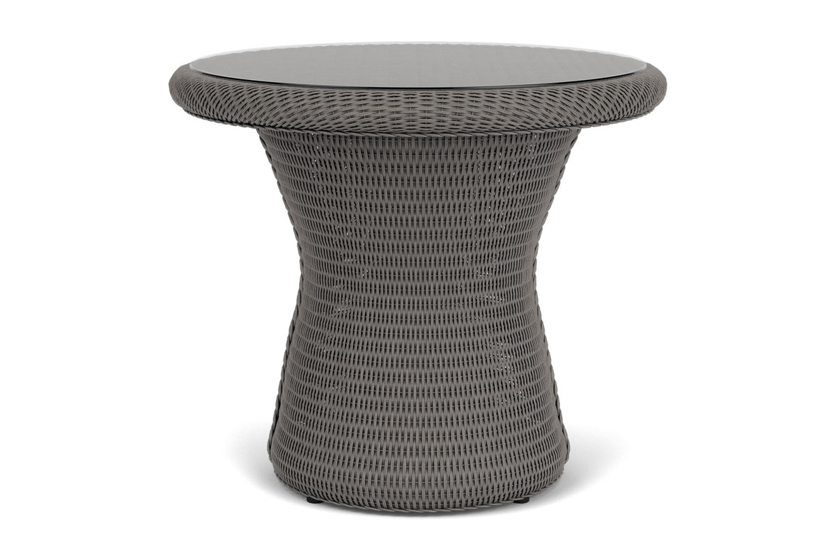Lloyd Flanders Lloyd Loom 24" Round End Table – 2x2 Weave in Pewter