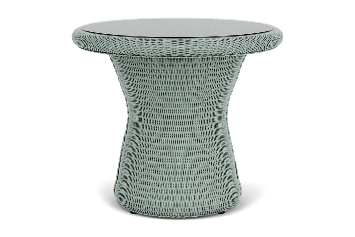 Lloyd Flanders Lloyd Loom 24" Round End Table – 2x2 Weave in Sea Glass