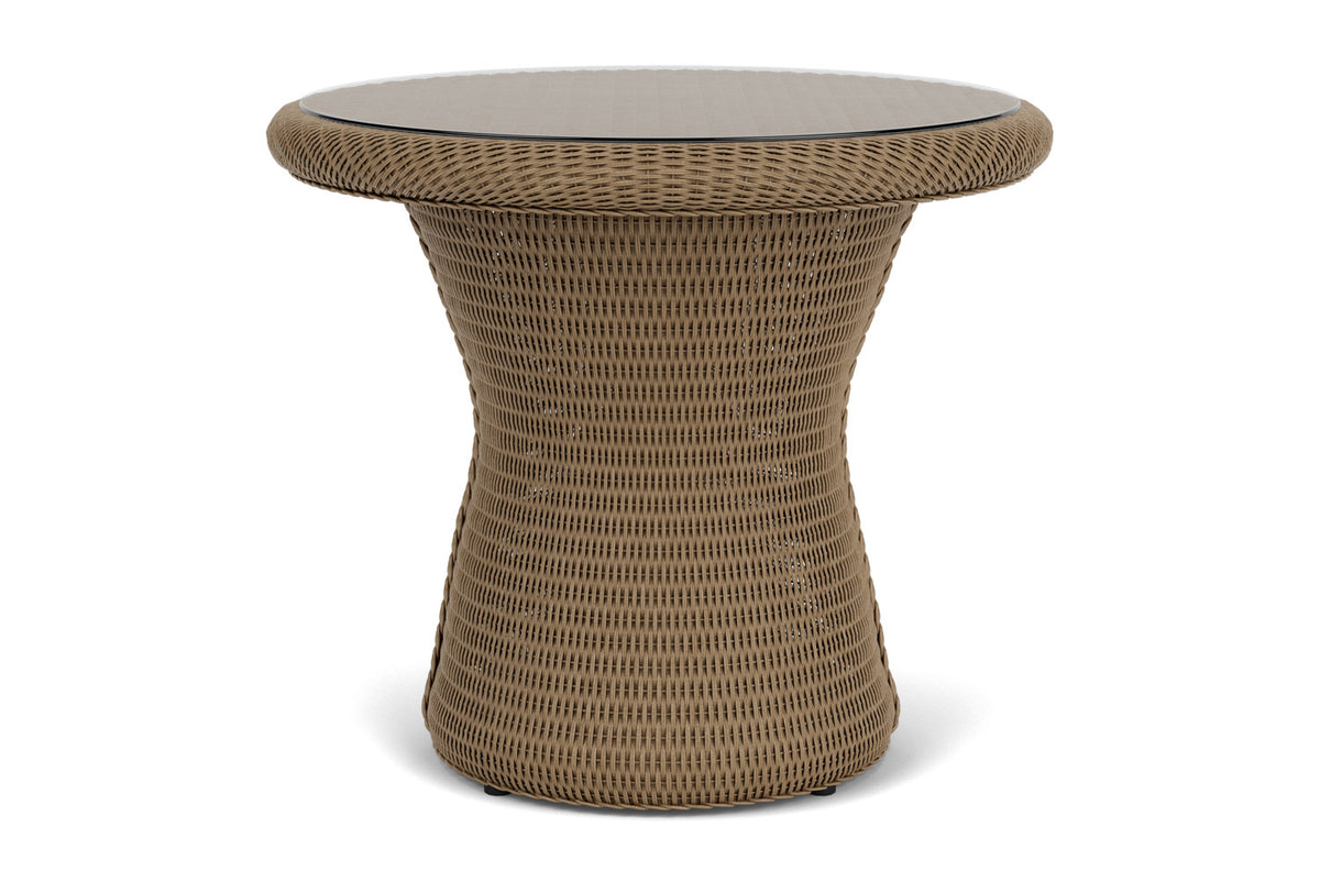 Lloyd Flanders Lloyd Loom 24" Round End Table – 2x2 Weave in Fawn