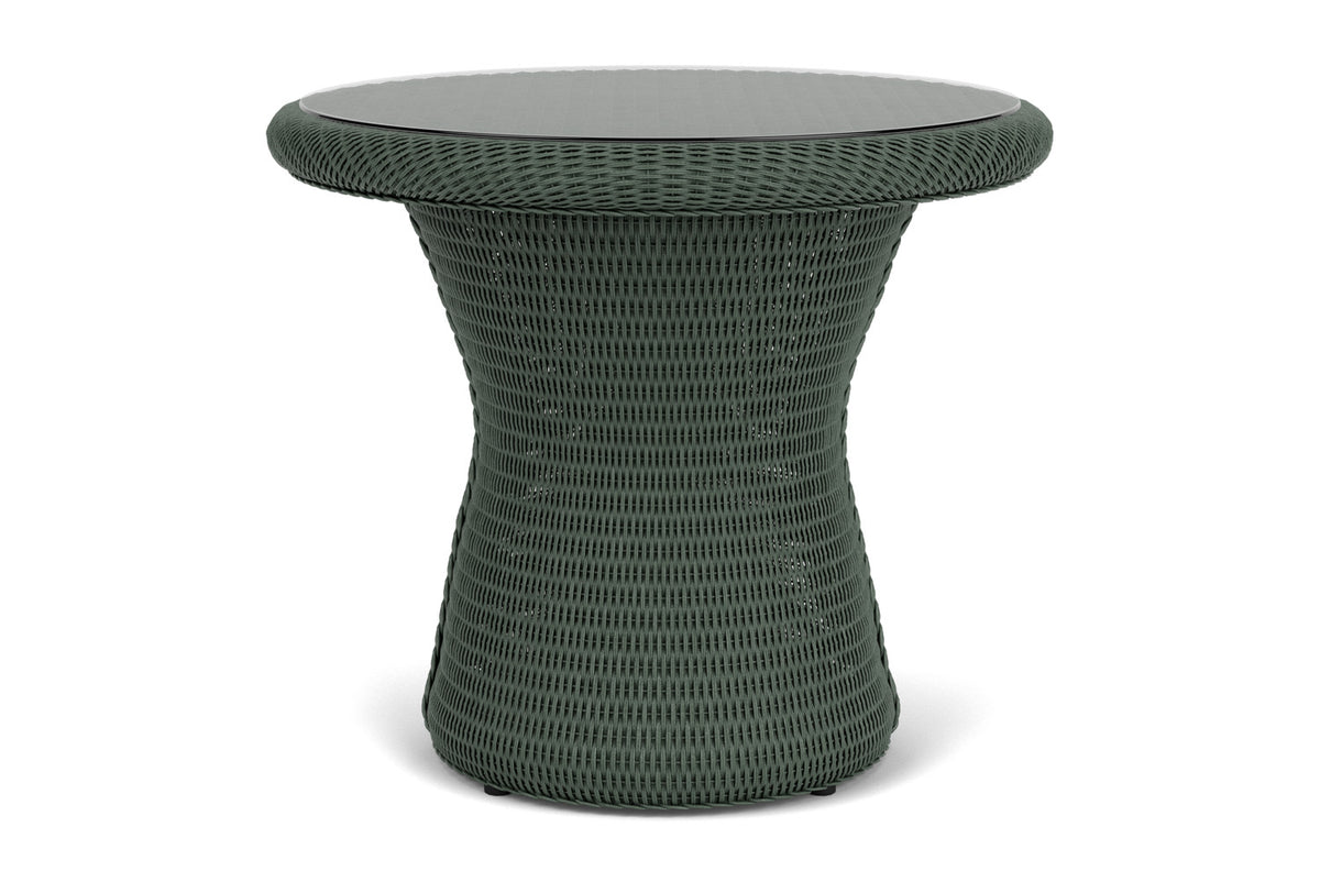 Lloyd Flanders Lloyd Loom 24" Round End Table – 2x2 Weave in Spruce